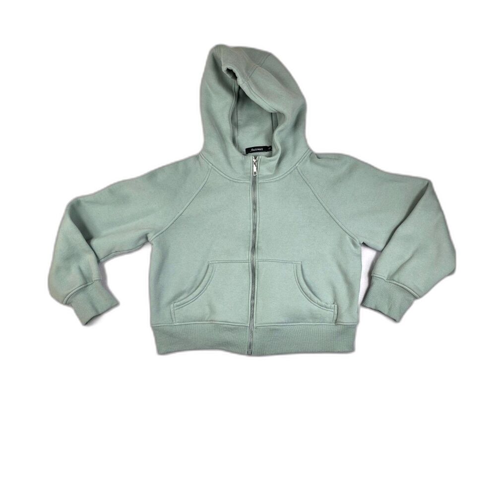 AUTOMET Half Zip Sweatshirts Cropped Hoodies Fleece Women's Size Small